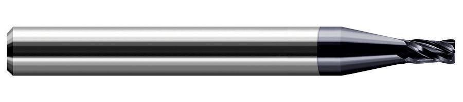 Picture of Harvey Tool 74520-C3 .500 D x .020 R CRad EM, 4 FL, AlTiN End Mill Standard Flute Standard Helix Carbide AlTiN Single End Ball NoseBall